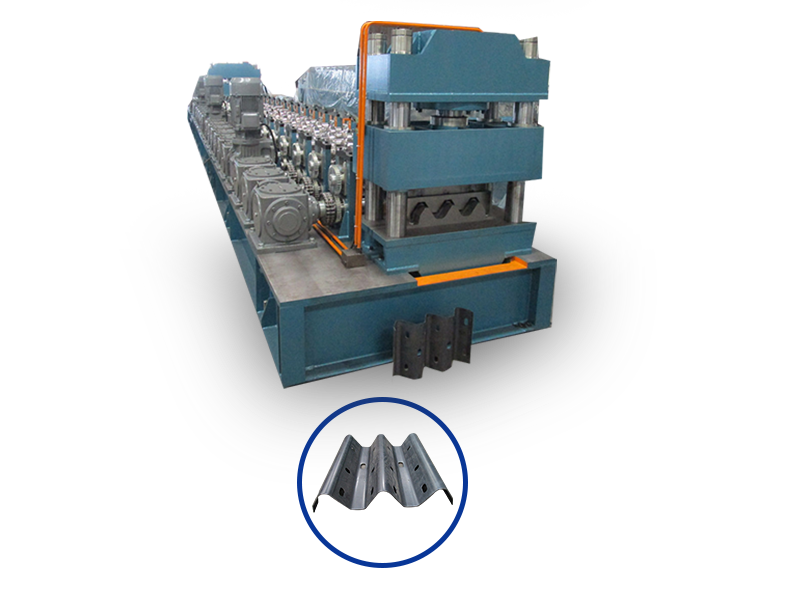 Three waves guardrail roll forming machine